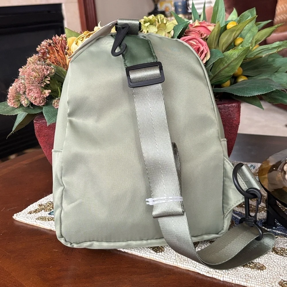 Brand New Wonder Nation Army Green Sling Bag Zippered Mini Backpack w/ Patches